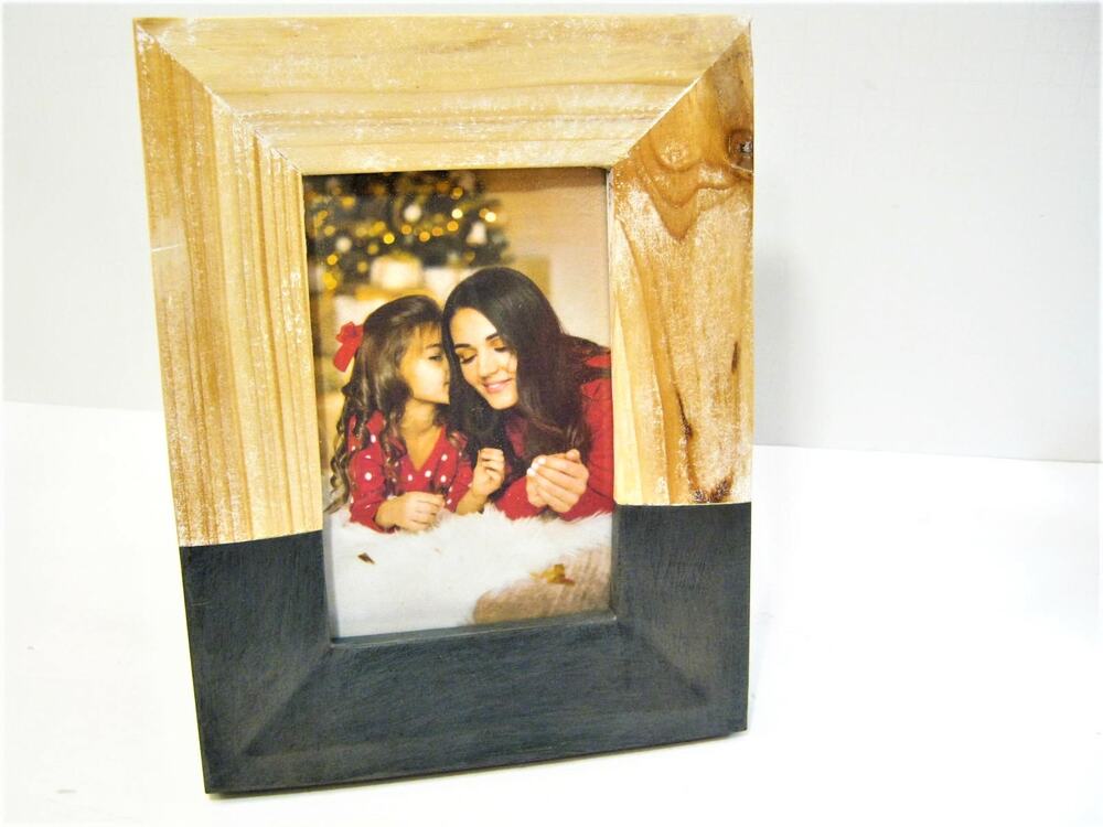 Natural Wood Rustic Farmhouse style Photo Frame Picture Holder for 4x6 photo